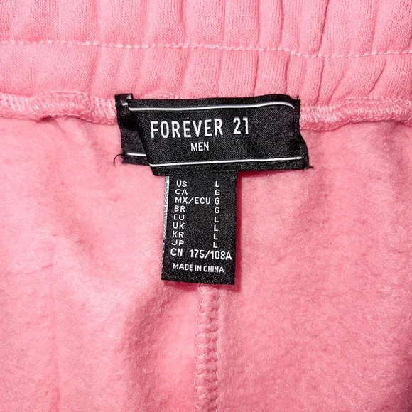 Forever 21 Mens Pink Embroidered Sweatpants, Size L - Picture 2 of 13
